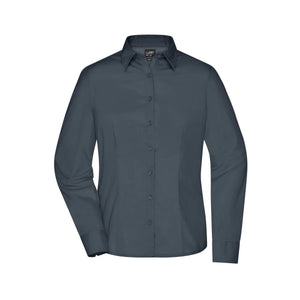Camicia Ladies Business  Longsleeve grigio / XS - personalizzabile con logo