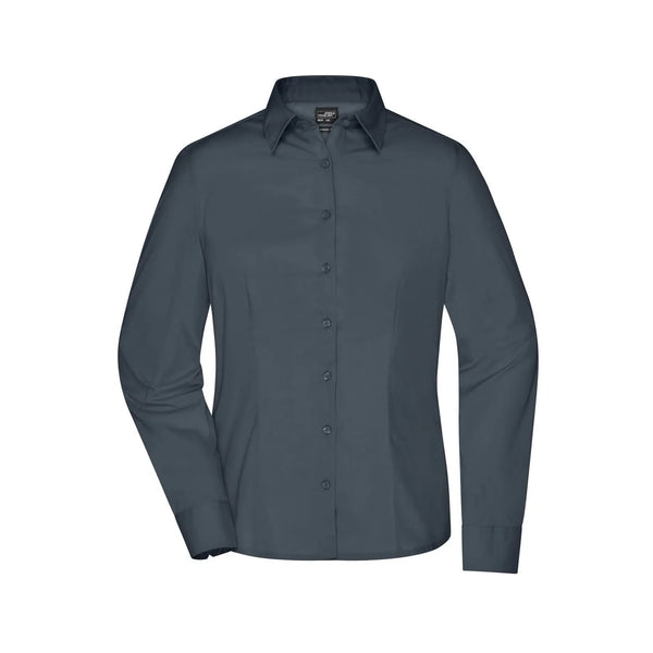 Camicia Ladies Business  Longsleeve grigio / XS - personalizzabile con logo