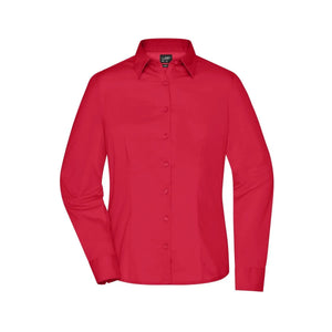 Camicia Ladies Business  Longsleeve rosso / XS - personalizzabile con logo
