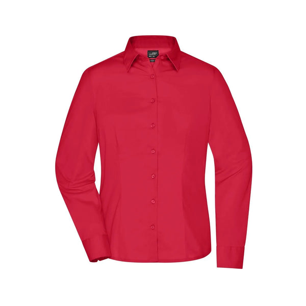 Camicia Ladies Business  Longsleeve rosso / XS - personalizzabile con logo