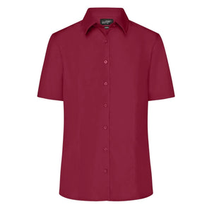 Camicia Ladies Business  Shortsleeve bordeaux / XS - personalizzabile con logo