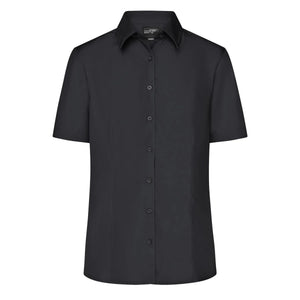 Camicia Ladies Business  Shortsleeve nero / XS - personalizzabile con logo