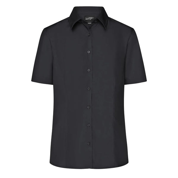 Camicia Ladies Business  Shortsleeve nero / XS - personalizzabile con logo