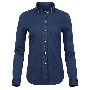 Camicia Ladies Casual Twill viola / XS - personalizzabile con logo