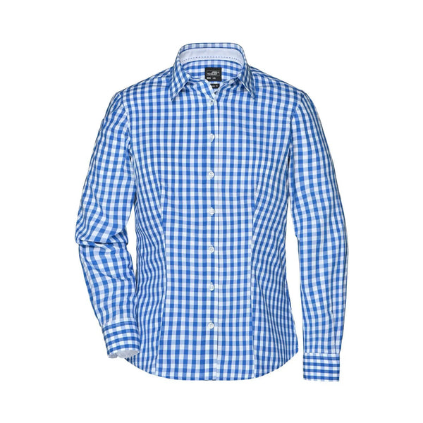 Camicia Ladies Checked Blouse royal / XS - personalizzabile con logo