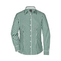Camicia Ladies Checked Blouse verde / XS - personalizzabile con logo