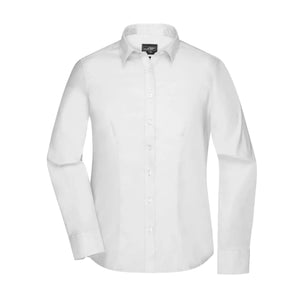 Camicia Ladies  Longsleeve Micro-Twill bianco / XS - personalizzabile con logo
