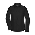Camicia Ladies  Longsleeve Micro-Twill nero / XS - personalizzabile con logo