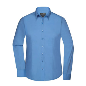 Camicia Ladies  Longsleeve Poplin azzurro / XS - personalizzabile con logo