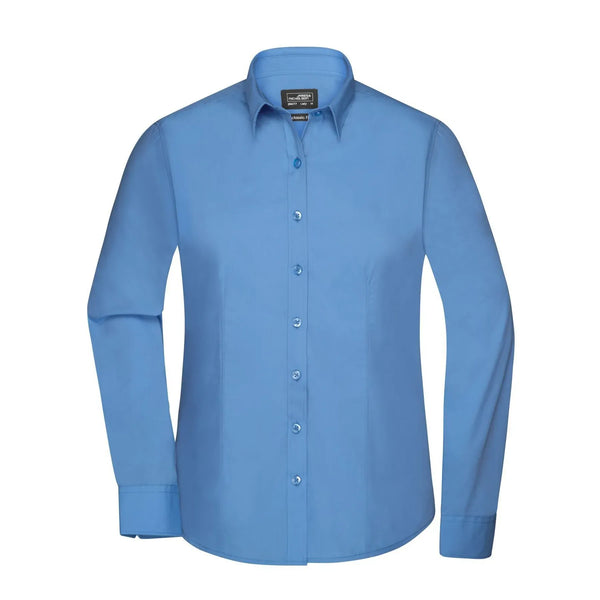 Camicia Ladies  Longsleeve Poplin azzurro / XS - personalizzabile con logo