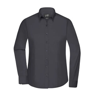 Camicia Ladies  Longsleeve Poplin grigio / XS - personalizzabile con logo
