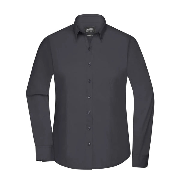 Camicia Ladies  Longsleeve Poplin grigio / XS - personalizzabile con logo