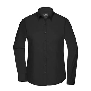 Camicia Ladies  Longsleeve Poplin nero / XS - personalizzabile con logo