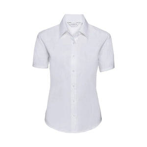 Camicia Ladies Maniche Corte Easy Care Oxford bianco / XS - personalizzabile con logo