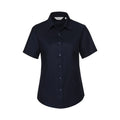 Camicia Ladies Maniche Corte Easy Care Oxford blu / XS - personalizzabile con logo