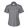 Camicia Ladies Maniche Corte Easy Care Oxford grigio / XS - personalizzabile con logo