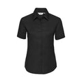 Camicia Ladies Maniche Corte Easy Care Oxford nero / XS - personalizzabile con logo