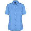 Camicia Ladies  Maniche Corte Poplin azzurro / XS - personalizzabile con logo