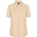 Camicia Ladies  Maniche Corte Poplin beige / XS - personalizzabile con logo