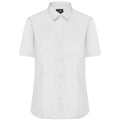 Camicia Ladies  Maniche Corte Poplin bianco / XS - personalizzabile con logo