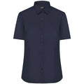 Camicia Ladies  Maniche Corte Poplin blu / XS - personalizzabile con logo