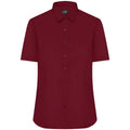 Camicia Ladies  Maniche Corte Poplin bordeaux / XS - personalizzabile con logo
