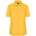 Camicia Ladies  Maniche Corte Poplin giallo / XS - personalizzabile con logo