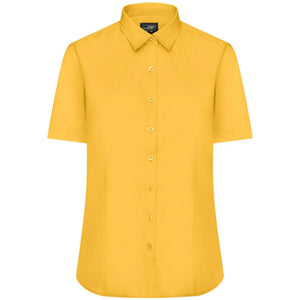 Camicia Ladies  Maniche Corte Poplin giallo / XS - personalizzabile con logo