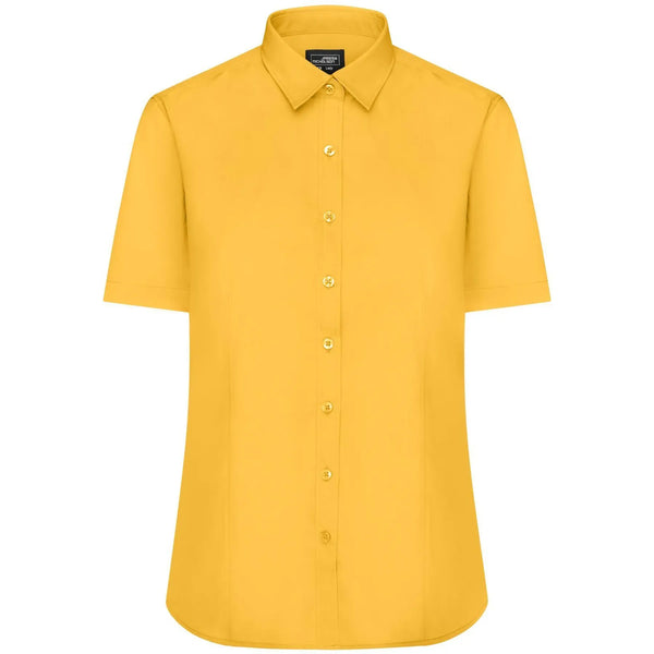 Camicia Ladies  Maniche Corte Poplin giallo / XS - personalizzabile con logo