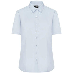 Camicia Ladies  Maniche Corte Poplin light-blue / XS - personalizzabile con logo