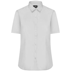 Camicia Ladies  Maniche Corte Poplin light-grey / XS - personalizzabile con logo