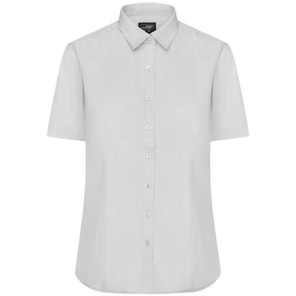 Camicia Ladies  Maniche Corte Poplin light-grey / XS - personalizzabile con logo