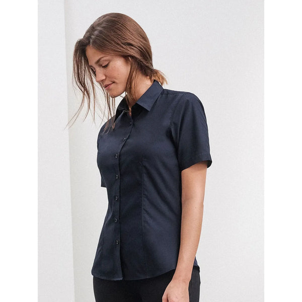 Camicia Ladies  Maniche Corte Poplin - personalizzabile con logo