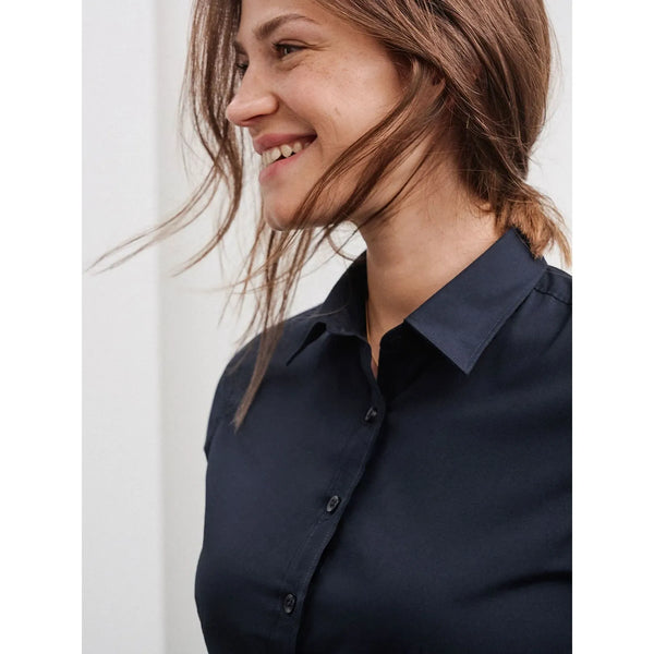 Camicia Ladies  Maniche Corte Poplin - personalizzabile con logo