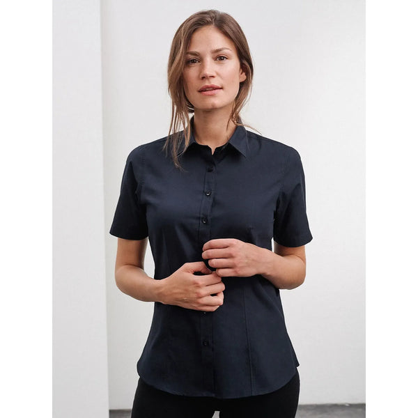 Camicia Ladies  Maniche Corte Poplin - personalizzabile con logo