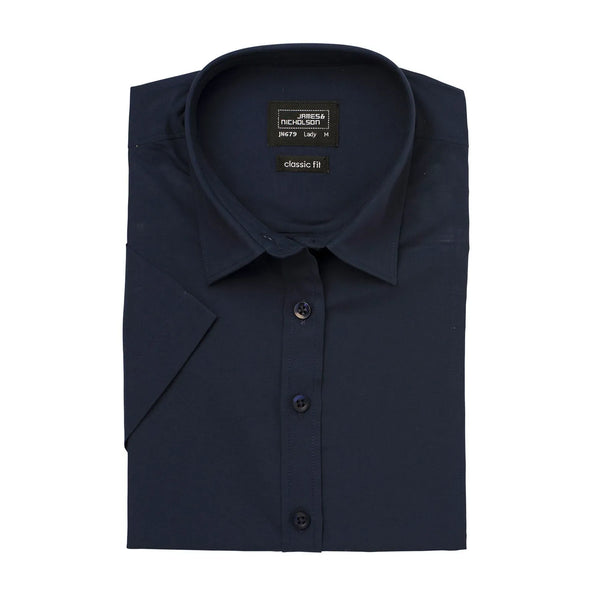 Camicia Ladies  Maniche Corte Poplin - personalizzabile con logo
