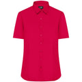 Camicia Ladies  Maniche Corte Poplin rosso / XS - personalizzabile con logo