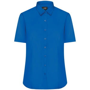Camicia Ladies  Maniche Corte Poplin royal / XS - personalizzabile con logo