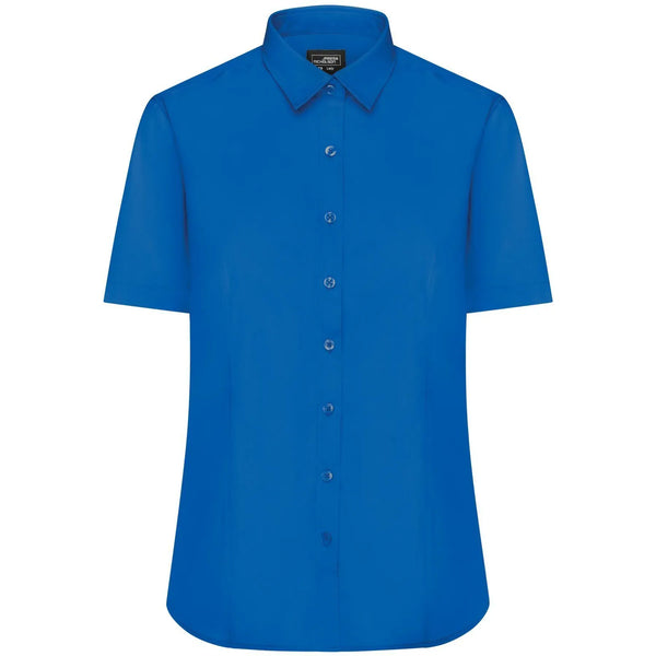 Camicia Ladies  Maniche Corte Poplin royal / XS - personalizzabile con logo