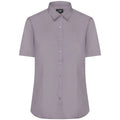 Camicia Ladies  Maniche Corte Poplin steel / XS - personalizzabile con logo