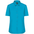 Camicia Ladies  Maniche Corte Poplin turquoise / XS - personalizzabile con logo