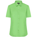 Camicia Ladies  Maniche Corte Poplin verde / XS - personalizzabile con logo
