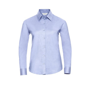 Camicia Ladies Maniche Lunghe Easy Care Oxford azzurro / XS - personalizzabile con logo