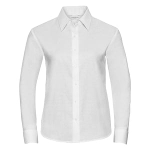 Camicia Ladies Maniche Lunghe Easy Care Oxford bianco / XS - personalizzabile con logo