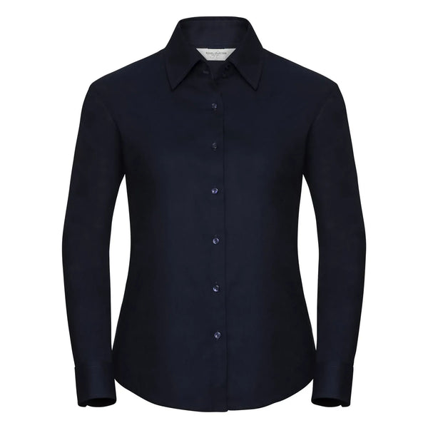 Camicia Ladies Maniche Lunghe Easy Care Oxford blu / XS - personalizzabile con logo