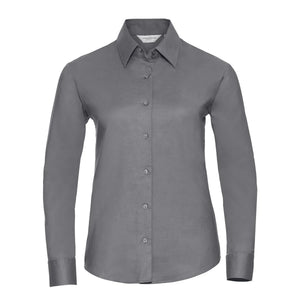 Camicia Ladies Maniche Lunghe Easy Care Oxford grigio / XS - personalizzabile con logo