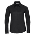 Camicia Ladies Maniche Lunghe Easy Care Oxford nero / XS - personalizzabile con logo