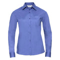 Camicia Ladies Maniche Lunghe Polycotton Poplin blu / XS - personalizzabile con logo