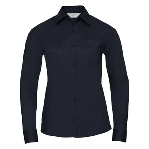 Camicia Ladies Maniche Lunghe Polycotton Poplin french navy / XS - personalizzabile con logo
