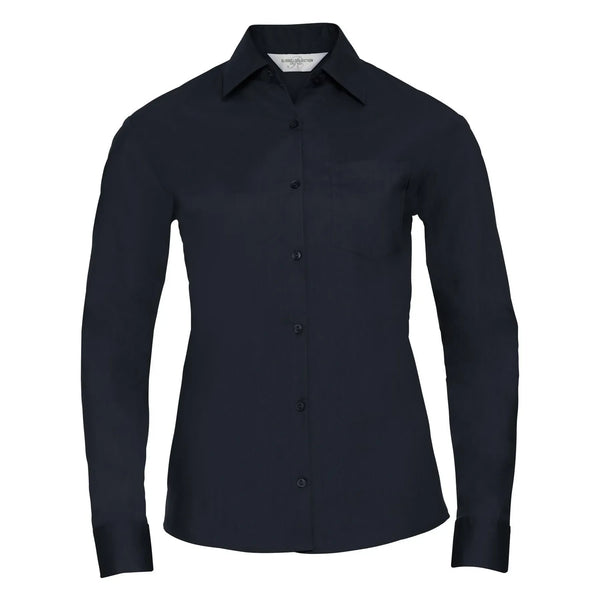 Camicia Ladies Maniche Lunghe Polycotton Poplin french navy / XS - personalizzabile con logo